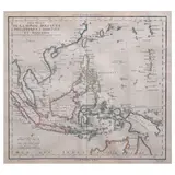Untitled by Robert De Vaugondy Les isles de la Sonde Moluques Philippines, Carolines, et Mariannes, Copper engraving with original outline hand-colouring, offered Jul 2021