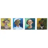 Gino Tioseco, Faces, acrylic on canvas
