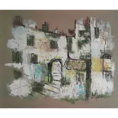 Streetscape by Armando Mariño, oil on canvas, offered Apr 2021