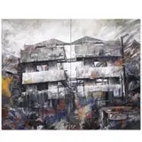 Renz Baluyot, Overseer (Diptych), oil on canvas