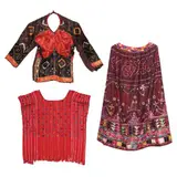 Three Antique Embroidered Garments, pre-loved