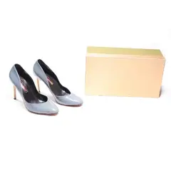 Rupert Sanderson, Baby Blue High Heels with Gold Heels