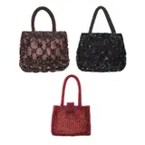 Brown Beaded Evening Bag, Black Beaded Evening Bag, and Deep Red Ruby Evening Bag, Untitled