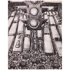 Edsa 2006 by Marcial Pontillas, pastel on paper, offered Nov 2020
