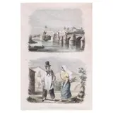 Dument d’Urville, Pont de Manile and Homme et Femme Tagale, hand-coloured steel engraving