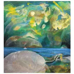 Landscape by Ramiro, oil on masonite board, offered Oct 2020