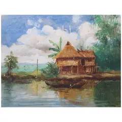 Isidro Ancheta, Landscape, oil on canvas