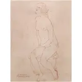 José T. Joya, Nude, pen and ink on paper