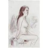 Raul Isidro, Nude, pastel on paper