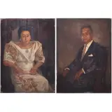 Caparas, Portrait of a Man and a Woman, oil on canvas