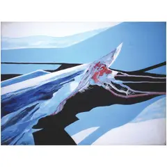 Abstract by Lizares, watercolor on paper, offered Oct 2020