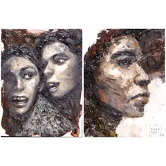 Otto Neri, a) Couple b) Balik Tanaw, oil on canvas