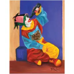 Rellie Liwag, Clown, oil on canvas