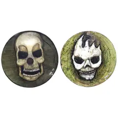 Igan D’ Bayan, Skull I and II, acrylic on panel