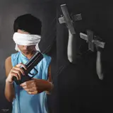 Marko Bello, Controlled Innocent (Diptych), oil on canvas
