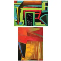 a) The Door b) Highlights by Raul Lebajo, oil on canvas, offered Oct 2020