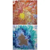 Amalia Reyes, a) Storm Surge b) Whirl, acrylic on canvas