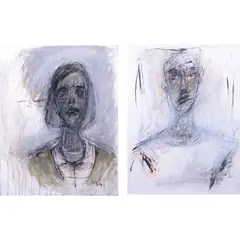 Gino Tioseco, a) Untitled b) Untitled, a.) oil on canvas b.) pastel and ink