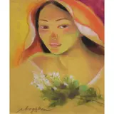 Remy Boquiren, Woman, pastel on paper