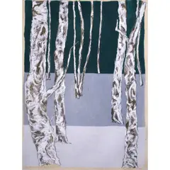 Phyllis Zaballero, The Birch Forest VI, acrylic and charcoal on paper