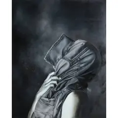 Rey Aurelio, Exhausted, oil on canvas
