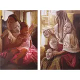 Bon Mujeres, a) Inay Pasaway b) Imosyon, oil on canvas