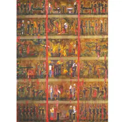 Anton Del Castillo, A Portrait of War, oil and gold leaf on canvas