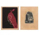 Special Reissued Edition to Commemorate the 80th Anniversary of the Eiffel Tower by A) Unidentified Artist B) Manuel Rodriguez Sr., collagraph etching, offered Jul 2020
