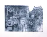 Lizanne Uychaco, Bernardo Carpio, etching and chine colle