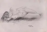 Art Jurado, Nude, charcoal on paper