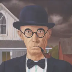 Fernando Antimano, American Gothic X Crop, oil on canvas