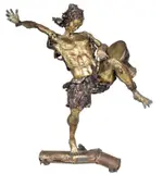 Carlito Ortega, Dancer with Drum, welded steel and brass