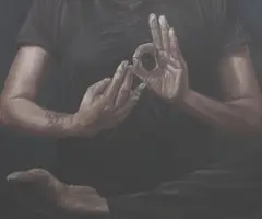 Dharmachakra Mudra by Bembol Dela Cruz, oil on canvas, offered Mar 2020