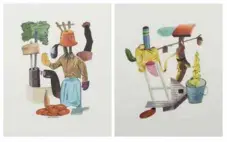The Question is Not the Answer, 1 and 4 by Jacob Lindo, collage on paper, offered Mar 2020