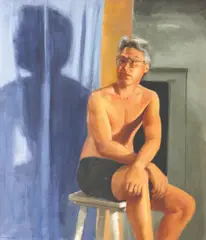 Portrait of a Man by Mia Herbosa, oil on canvas, offered Mar 2020