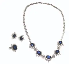 Untitled by A Diamond and Sapphire Set, approx. 60 carats Blue Sapphire 5 carats total diamond, offered Mar 2020
