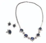 A Diamond and Sapphire Set, Untitled, approx. 60 carats Blue Sapphire 5 carats total diamond