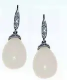 Untitled by A Pair of Pendant Earrings, white gold with diamonds and jadite 18k, offered Mar 2020