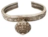 A Hand Bracelet with Bell, Untitled, silver