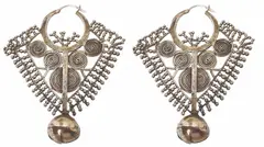 Untitled by Long Earrings, cast silver with four sides, ending in a tiny bell, offered Mar 2020