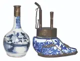 Blue and White Ornaments, Untitled, porcelain and metal
