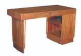 Stylish 1970’s Asymmetrical Narra Desk, Untitled, narra