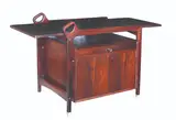 Untitled by Mid-Century Modern Bar from Scandinavia, solid and veneered walnut with original aluminum capped legs, original working key on the locks, offered Mar 2020