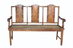 Untitled by Art Deco Three-Seater Settee, narra and solihiya, offered Mar 2020