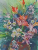 Fred Buhay, Still Life (Flowers), watercolor