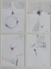 Luis Buendia, Abstract (Quadriptych), mixed media on paper
