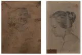 Unidentified artist, a) Woman 1 
b) Woman 2, a) graphite on paper b) graphite on paper