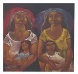 Felix Amoncio, Mothers and Daughters, oil on canvas