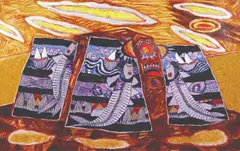 Alfonso Ompod, Fish Bones, acrylic on canvas