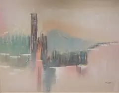 Scott Campbell, Abstractscape, oil on canvas